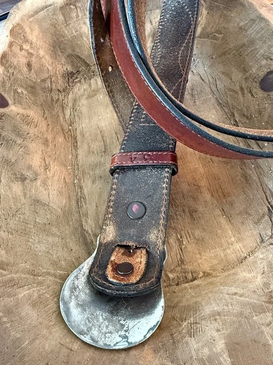 Vintage  Men’s Belt with Silver Buckle - Picture 5 of 6